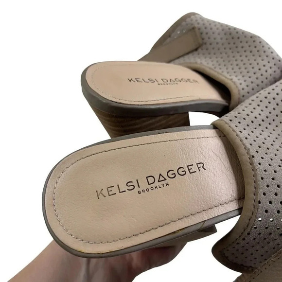 Kelsi Dagger Brooklyn Taupe Goya Perforated Heel - Picture 5 of 8